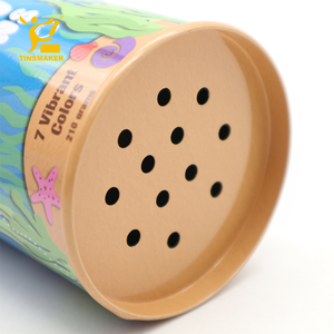 Tinsmaker Wholesale Round Crayon Pen <strong>Pencil</strong> Metal <strong>Tin</strong> Box for Children With Holes in Packaging Bottom <strong>Tin</strong> - Product Image 3