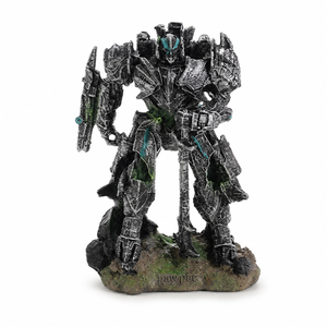 Aquarium Ornament Mecha Robot - Hand-Brushed Robot <strong>Fish</strong> Tank Decoration on a Moulded Rock Base for Freshwater Aquarium - Product Image 1