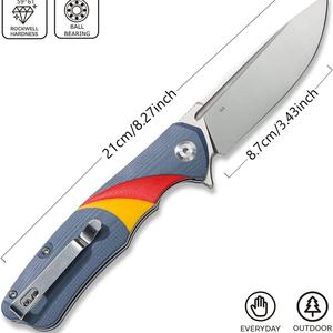 Couteau utilitaire pliant personnalisable en acier inoxydable avec manche G10, outils portables de bricolage, OEM disponible - Product Image 3