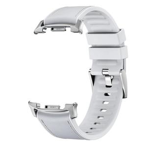 Bracelet de montre en silicone avec empiècements en cuir pour Samsung Galaxy Watch 8/ Classic 40 mm 44 mm, bracelet de 22 mm à libération rapide - Product Image 6