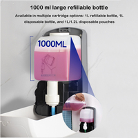 Distributeur mural automatique de gel, shampoing, lotion et liquide moussant, écologique, avec 6 options de pompage et capteur de distance de 2,8 cm