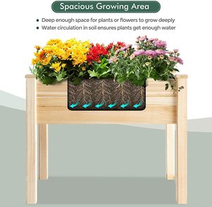 Lit de jardinage surélevé <span class=keywords><strong>en</strong></span> <span class=keywords><strong>bois</strong></span> 36L x 24W x 66H avec couverture de maison verte <span class=keywords><strong>Pots</strong></span> de fleurs et jardinières - Product Image 3