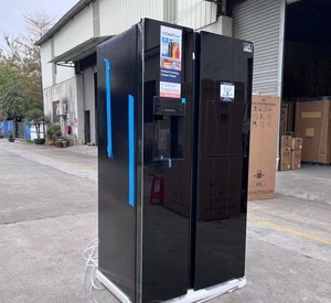 <span class=keywords><strong>Distributeur</strong></span> <span class=keywords><strong>d</strong></span>'<span class=keywords><strong>eau</strong></span> douce côte à côte à double porte de grande capacité Panneau en verre noir Réfrigérateur ménager électrique en acier inoxydable - Product Image 3