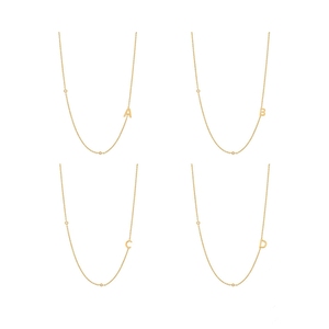 Joyería fina, collares de plata de ley 925, collar de oro minimalista, collar de 26 letras para <span class=keywords><strong>mujer</strong></span> - Product Image 1