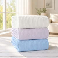 Couverture chauffante 100 % coton, tissée, portable, pour lit d'hôpital, épaisse, unie, pour l'été, usage domestique, hôtelier et en voyage