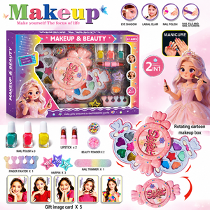 Kit de maquillage pour enfants EPT pour filles, ensemble de maquillage réel soluble dans l'eau avec étui rotatif en forme de bonbon, jouet de manucure et nail art pour les enfants de 6 ans et plus - Product Image 2