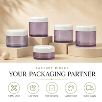 Pot à crème 50g et pot PET à paroi épaisse 100g, conteneur cosmétique éco-givré PCR, couvercle bombé, beauté épurée, pot en plastique pour marque privée