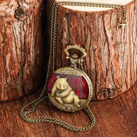 Montre de poche vintage Panda en gros, pendentif montre médaillon style antique steampunk pour cadeaux masculins