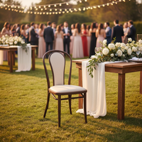 Hochwertige Moderne Tragbare Luxus-Outdoor-Hochzeitsstühle mit Imitiertem Holzrahmen, Wiener Dinner-Lederstühle für Hotel- und Partyvermietung