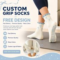 Chaussettes de yoga et de Pilates antidérapantes pour femmes, en coton, avec logo personnalisé, pour le sport, à faible MOQ, pour studio de Pilates, vente en gros, OEM