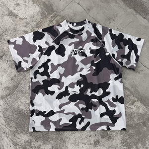 Custom logo Camo Mesh Tee Shirt <b>Polyester</b> Jersey t Shirt for Men Summer Quick Dry Camouflage <b>Tshirt</b> - Product Image 1