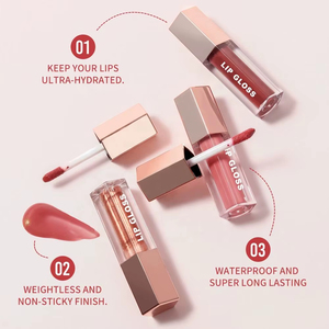 Vegan Mineral <b>Sunscreen</b> Lip Gloss Cruelty-Free Waterproof Shiny Transparent High Pigment Glossy Long Lasting Liquid Lip Makeup - Product Image 4