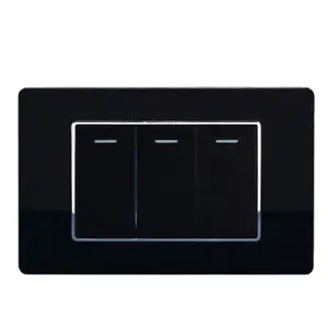 Luxury New Design Wall Light Switches China Manufacturer 3 Gang 1 Way 2 Way On Off Switch Rocker Power Switch