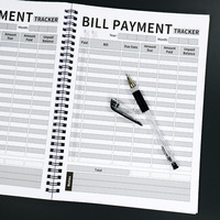 Carnet de gestion financière avec reliure thermique, feuilles mobiles, spirale, papier imprimé, pour le suivi des paiements mensuels