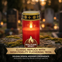 Bougie LED solaire extérieure en plastique rouge, résistante au vent et à l'eau, pour cimetière, vente en gros