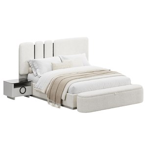 Juego Completo de Muebles de Dormitorio Modernos, Cama, Armario, Tocador, Espejo de Pie, Cómoda, Lorenza WOODEX, Muebles para el Hogar - Product Image 1