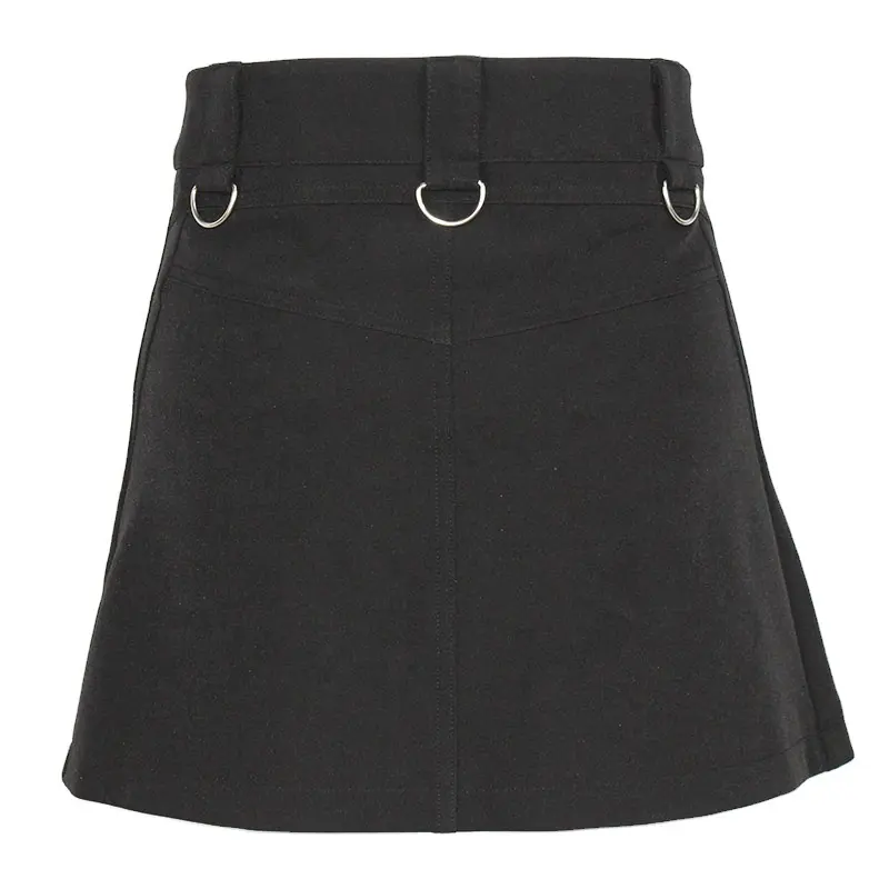 Stylish Women's Short Skirts Formal Plain Dyed Skirt with Zippers