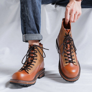 Vêtements de travail pour hommes Nouveau Retro <span class=keywords><strong>Vintage</strong></span> Fashion Trend Motorcycle Versatile Casual <span class=keywords><strong>Bottes</strong></span> pour hommes - Product Image 1