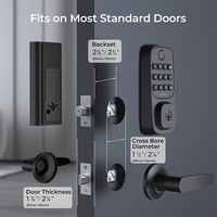 Serrure de porte intelligente électrique étanche LNDU WL01 avec déverrouillage à distance par application Tuya, empreinte digitale et Wifi