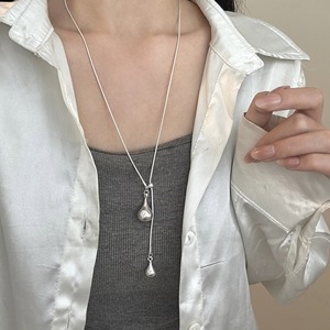 Chaîne de pull en alliage d'argent tibétain plaqué argent, motif goutte d'eau, bijou tendance pour femme, design pendentif, anniversaire - Product Image 4