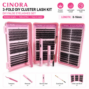 Paquete de Pestañas Postizas de Gran Capacidad, Pestañas Densas y Rizadas en Racimo 30D-100D, Estilo Europeo Americano, Extensiones de Pestañas Individuales DIY - Product Image 1