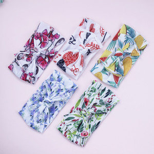 Diadema sin costuras con estampado floral y de frutas para bebé, lazo bonito de nailon, accesorios elásticos suaves para el cabello para niñas. - Product Image 1