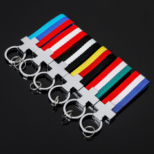<span class=keywords><strong>Porte</strong></span>-clés en corde tressée avec design drapeau M pour <span class=keywords><strong>Mercedes</strong></span>, bande en nylon S Line Allemagne, logo personnalisé, <span class=keywords><strong>cuir</strong></span> écologique, alliage de haute qualité - Product Image 2