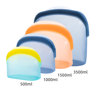 Custom Print Food Grade Silicone Storage Bag Lfgb Fridge Fresh Pouch Zip Standing Reusable Set - Product Image 2