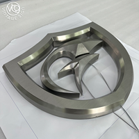 Lettres en relief LED rétroéclairées personnalisées, enseigne en métal, miroir argenté, IP65, étanche, affichage de logo pour bureau, magasin, extérieur
