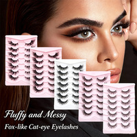 Faux cils réutilisables en bande complète pour un look effet fourrure de vison, stable, pour 8-18mm, plusieurs paires, maquillage naturel des yeux, vente au détail pour salons