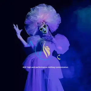 Máscara Brillante de Organza Blanca con Cola Larga para Actuación de Halloween, Disfraz de Demonio para <span class=keywords><strong>Hombre</strong></span> - Product Image 3