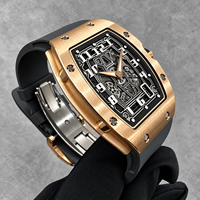 Montre en titane de luxe de la série 6701 en or rose, ultra-fine à 7,8 mm avec cadran lumineux, montre mécanique automatique pour homme