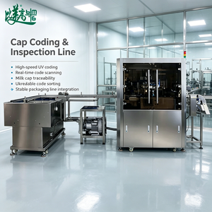Máquina de Codificación Láser UV BMG Totalmente Automática, Sistema de Lectura de Códigos, Inspección Visual y Rechazo para Tapas de Botellas de Leche - Product Image 2