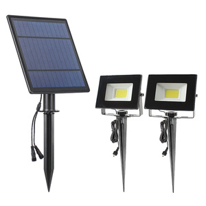 Lámpara Solar LED COB Súper Brillante, Aluminio Fundido, IP65 Impermeable, 8-10h, Sensor de Movimiento, Dos Etapas, Cable de 3m, Negro, 3500K Cálido - Product Image 1