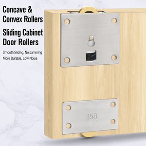 Roulettes pour porte coulissante, armoire, placard, roulettes silencieuses en nylon et laiton, quincaillerie en acier pour accessoires de porte coulissante de meubles - Product Image 3