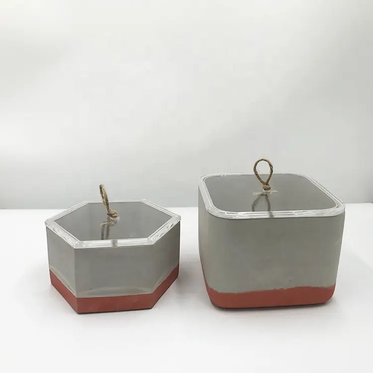Waterproof Eco-Friendly Home Decoration Kitchen Food Container Cement Storage Box Concrete Container