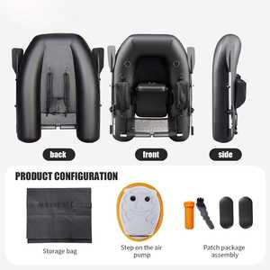 Bateau gonflable en Pvc avec plancher en aluminium pour une personne Tube de pêche dériveur support de support de flotteur sacs à Logo unique goutte - Product Image 2