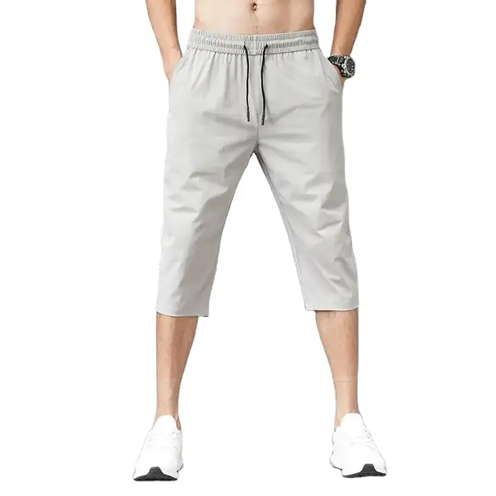 Men's Long Shorts Men's Shorts Summer Thin 3/4 Length Trousers Quick Dry Mens Summer Shorts Pants