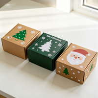 Boîte d'emballage cadeau de Noël festive, boîte en carton ondulé kraft personnalisée imprimée pour la saison des fêtes