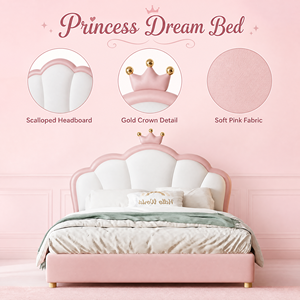 Letto <span class=keywords><strong>Principessa</strong></span> Tongyu con Design a Corona, Rosa, per Camere <span class=keywords><strong>da</strong></span> Ragazza, Morbido e Lussuoso, in Vera Pelle - Product Image 2