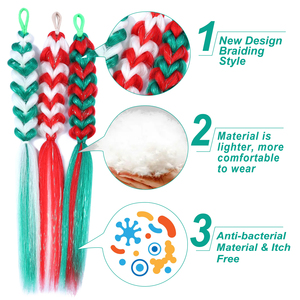 Cola de caballo trenzada de doble color, cola de caballo con giro cúbico 3D con banda de goma para niños - Product Image 4