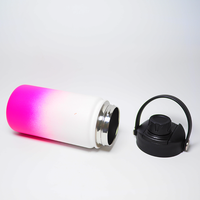 Bouteille isotherme portable en acier inoxydable violet moderne avec logo personnalisé, couvercle à bec verseur et poignée, sans BPA, 350 ml (12 oz), à double paroi sous vide