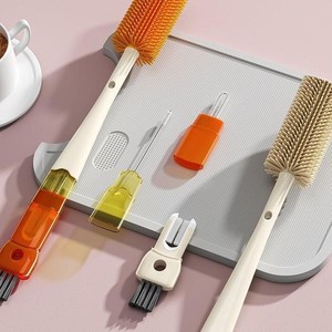 Cepillo de silicona multifuncional con mango largo para limpiar tazas, botellas, tapas y pajitas - Product Image 1