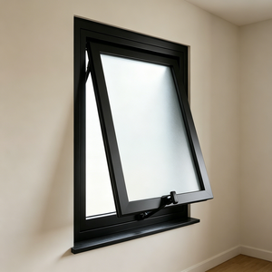 Fenêtres à profil bas en aluminium biseauté avec verre <span class=keywords><strong>anthracite</strong></span>, à ouverture par le haut, pour façades de bâtiments modernes - Product Image 1