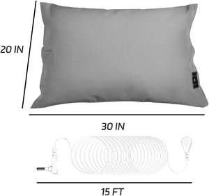 95% <span class=keywords><strong>coton</strong></span> + 5% argent mise à la terre drap de lit <span class=keywords><strong>taie</strong></span> d'oreiller avec cordon conducteur reine taille 51*76cm - Product Image 1