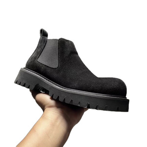 Botas de tobillo de ante británico vintage 2026 para hombre, sin cordones, de caña alta, con plataforma gruesa que aumenta la altura, estilo casual y versátil. - Product Image 1