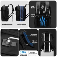 Mochila Expandible para Portátil y Baloncesto, Impermeable, Gran Capacidad, Deportiva, con Compartimento para Zapatos y Puerto de Carga USB