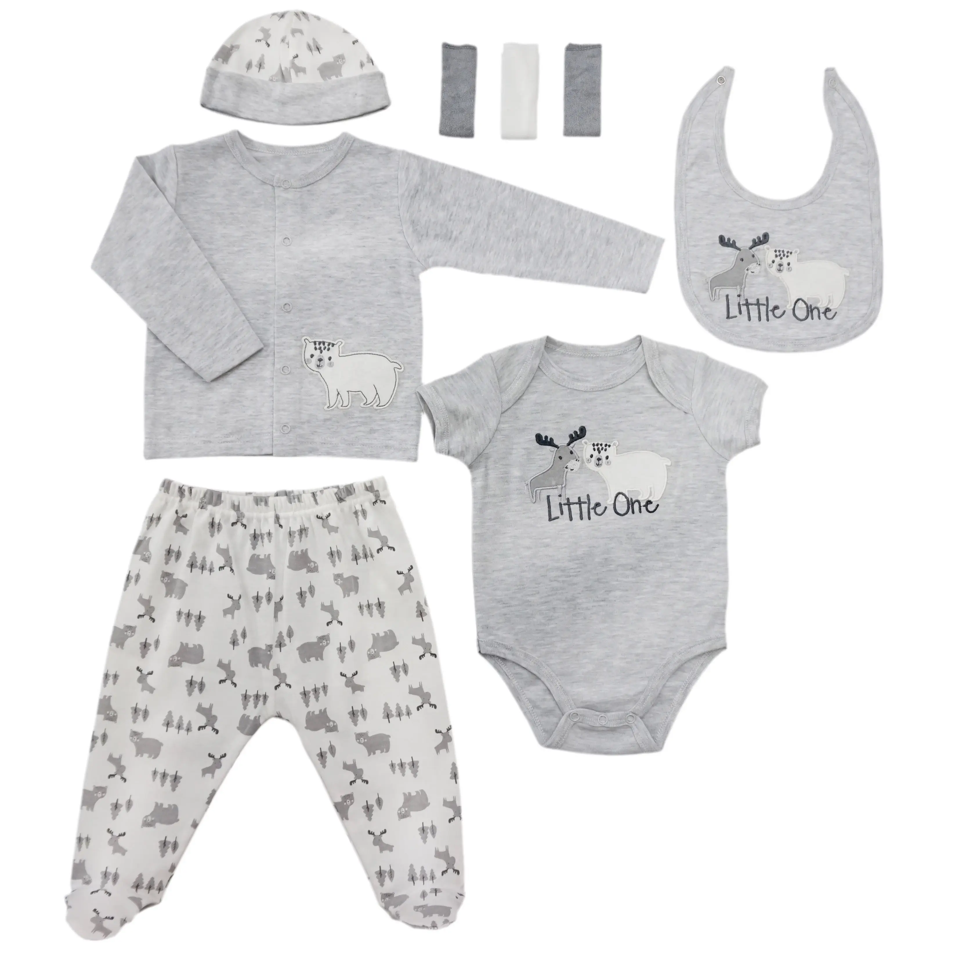Geschenks ets für ein neugeborenes Baby Langarm Tops Hosen Pyjama 8 Stück mit Bodysuit Baby Handtuch Lätzchen und Baby Hut