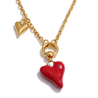 Collier en acier inoxydable émaillé en forme de cœur JINYOU 7180 pour femmes, collier romantique charmant pour la Saint-Valentin