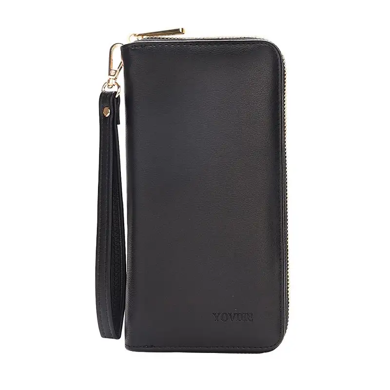 Brieftasche Wholesale Custom Logo Black Leather Strap Wrist Wallet Keychain Luxury Designer Ladies Women Coin Handbags Purses